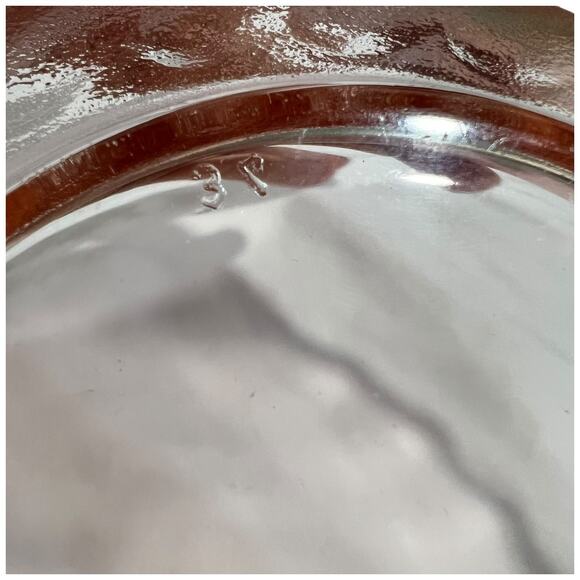 Glcoloc Vintage Pink Frosted Glass Swirl Ruffled Bowl 7 Inch Serving - Picture 5 of 12